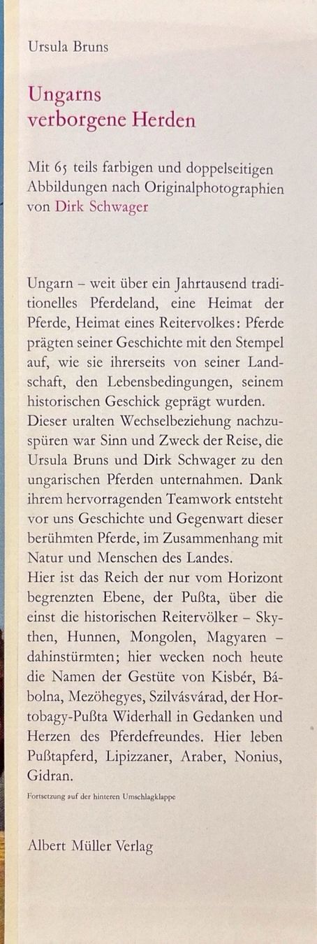 Libri: Bruns Ursula, Ungarns verborgene Herden – Usato da Sarnen venduto da Livres 1