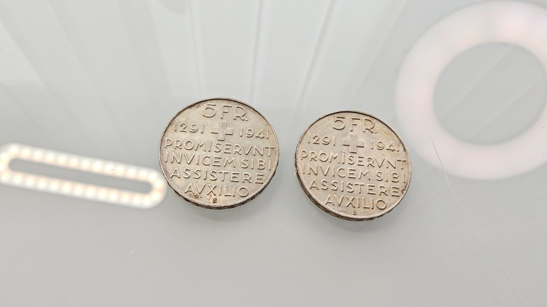 Alle Münzen: 2 Pièces commémorative en argent 1941 – Gebraucht aus Malleray von Frederic24 2