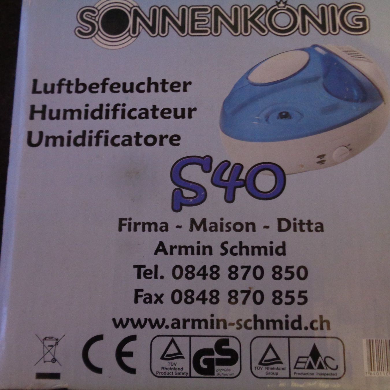 König Umidificatori d'aria: SONNENKÖNIG LUFTBEFEUCHTER HYGRO S40 – Usato da Lausanne venduto da kiliman73 1