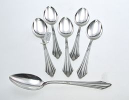 6 WMF 900 Fächer Kaffeelöffel versilbert (1B)