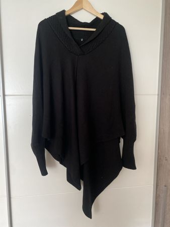 Damen Poncho schwarz Grösse L