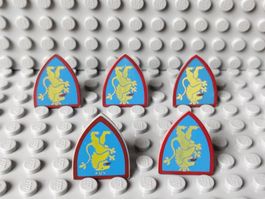 LEGO Castle - 5x Lion Knights Shield - 3846p4h (Set 2)