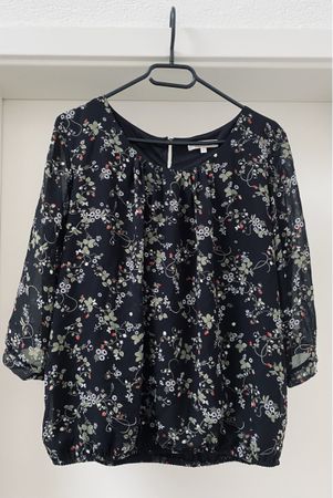 Clockhouse Bluse Shirt mit Raffungen und 3/4-Ärmel Gr. 44