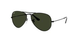Sonnenbrille Ray-Ban Aviator Schwarz Metall Glas Gruen Gr L