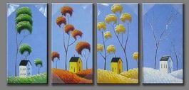 X429 Acrylgemälde 4 tlg. 400 x 800 mm (050)