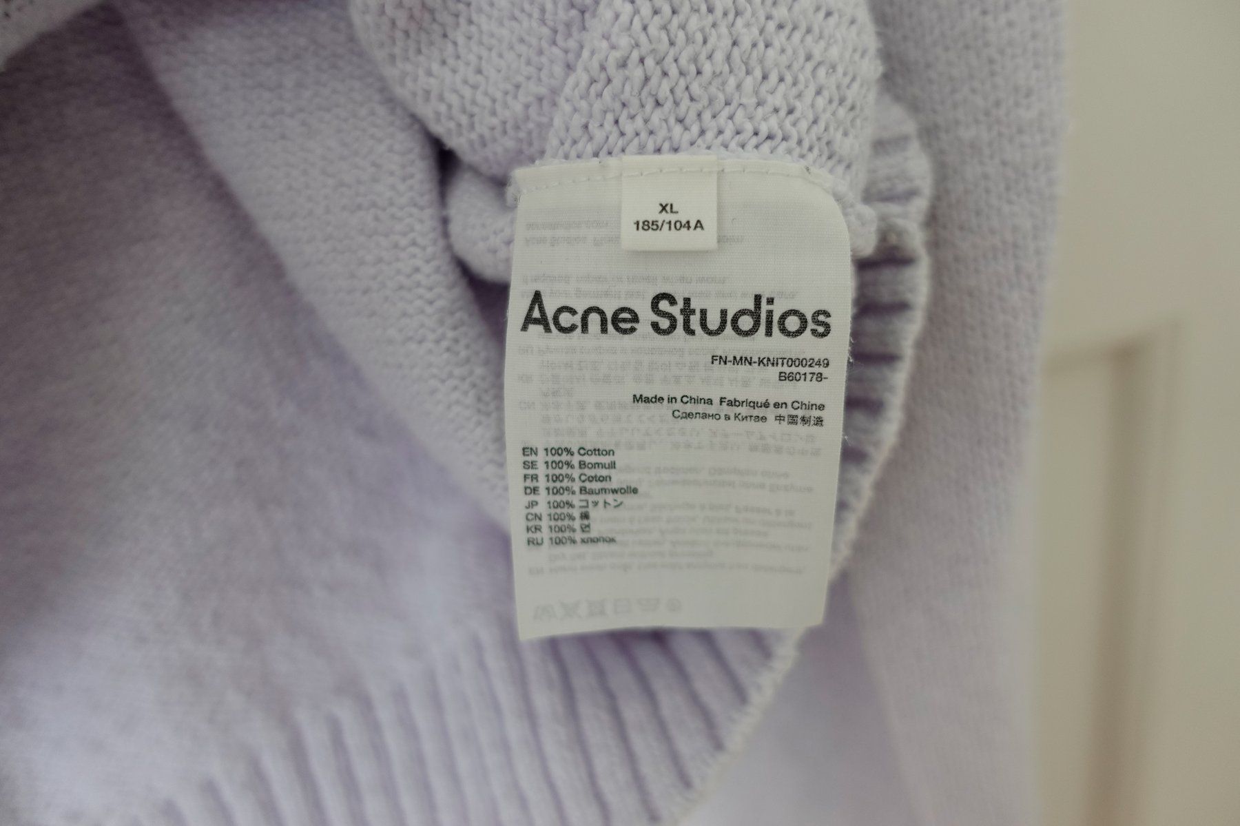 Acne Studios Maglioni & Felpe: Acne Studios - Keeling Cotton Sweater - Purple – Usato da Basel venduto da son1 3