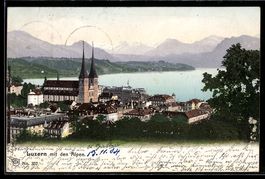 Luzern, Teilansicht der Stadt mit Blick 