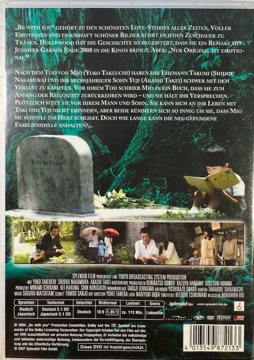 Tutti i DVDs: DVD BE WITH YOU - EIN VERSPRECHEN STÄRKER ALS DER TOD - YUKO – Usato da Wisen venduto da gigisna 2