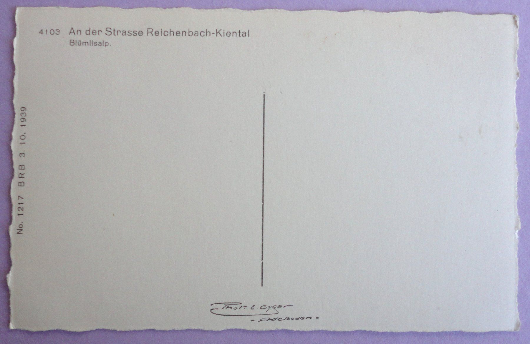 Ansichtskarten: An der Strasse Reichenbach-Kiental – Gebraucht aus Fétigny von Billy2miny 1