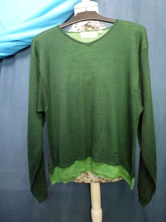 HOPSACK GR M PULLOVER GRÜN NEUWERTIG DOPPELLAGIG EDEL LEICHT