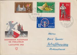 FDC Frei- und Werbemarken 1955 französisch