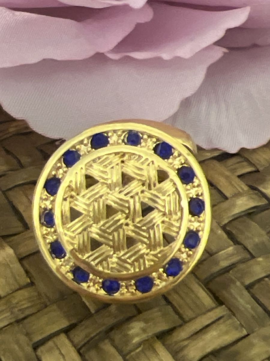 Gemelli: Goldige Manschettenknöpfe mit blauen Steinen – Nuovo (secondo la descrizione) da Seon venduto da Sunny-Schmuck78 1