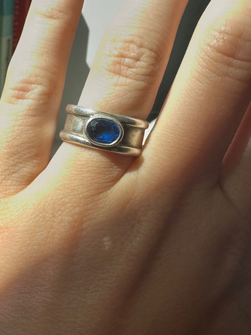 Anelli: Silberring mit blauem Stein – Usato da Zürich venduto da leo_pyh7 2