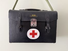 Trousse de premiers secours chinois vintage en cuir noir !