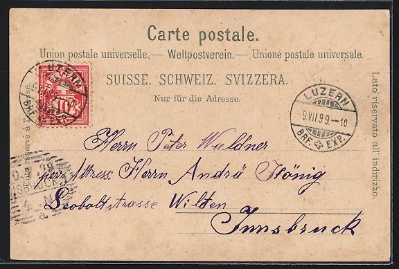 Cartoline postali: Litho Luzern, Uferpartie mit Pilatus – Usato da Berlin venduto da bartko-reher 1