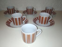 Charmante Vintage Espresso- / Mokkatassen 5er Set 70er/80er