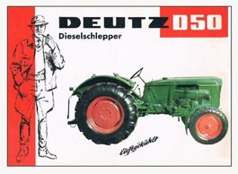 Blechschild-DEUTZ DIESELSCHLEPPER D 50 LUFTGEKÜHLT