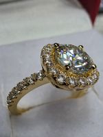 Bague argent avec diamant de moissanite de 2 ct certifié GRA