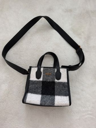 Tasche Guess Karo Schwarz Weiss Handtasche Klein Neu