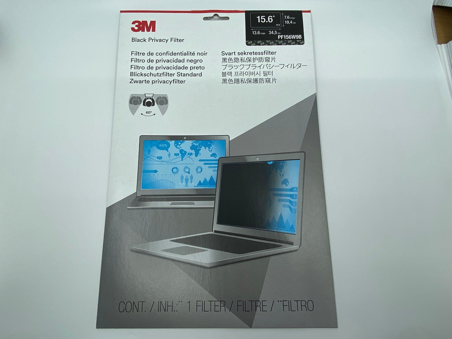 PC: 3M Black Privacy Filter 15.6 " PF156W9B - NEU – Nuovo e nell'imballaggio originale da Langwiesen venduto da Restposten-24