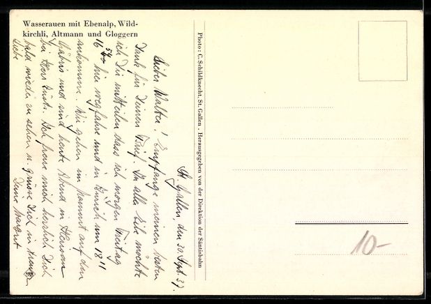 Cartoline postali: Wasserauen, Panorama mit Ebenalp, Wildki – Usato da Berlin venduto da bartko-reher 1