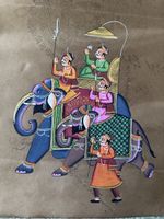 Painting on Vintage Indian Stamp Paper