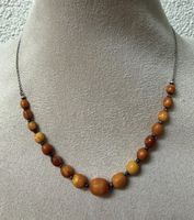 Antike Silber Kette mit Butterscotch Bernstein 835