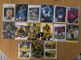 Erling Haaland Set von Panini und Topps / 15 Karten/Sticker