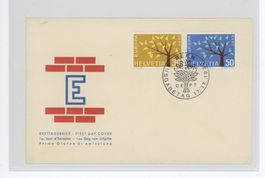Europamarken 1962 privat illustriertes FDC