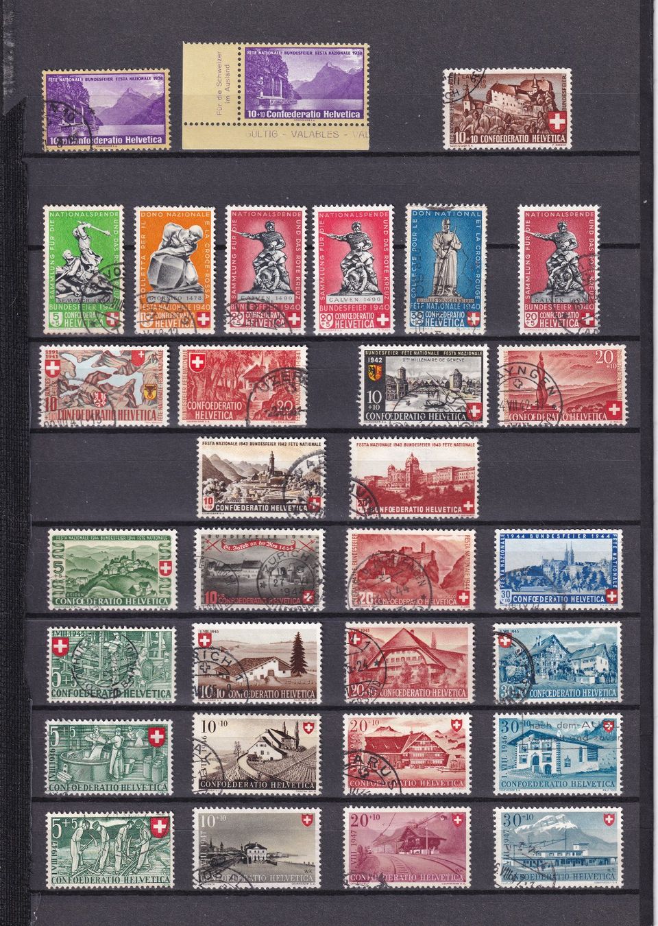 Tutti i francobolli: Pro Patria 1938-1960 – Usato da Rotkreuz venduto da sheyenne72