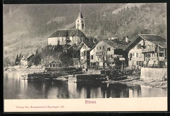 Cartes postales: AK Brienz /BE, Teilansicht mit Kirche – D'occasion à Berlin par bartko-reher