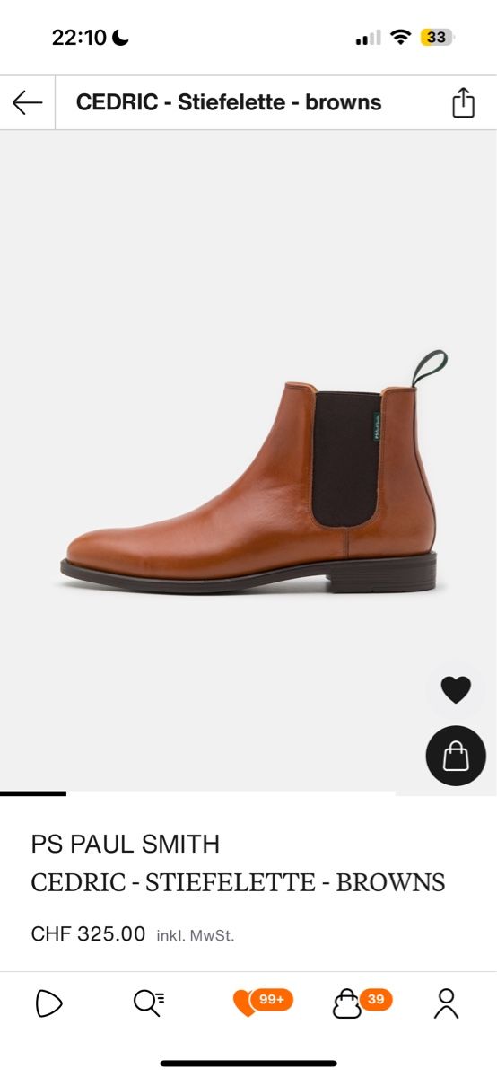 Paul Smith Scarpe da uomo: PS PAUL SMITH CEDRIC - STIEFELETTE - Orginalpreis 325.- – Nuovo e nell'imballaggio originale da Zürich venduto da luxuryoutlet1 6