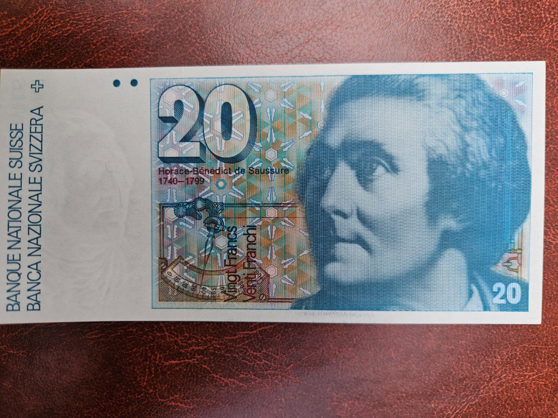 Banconote: Billet de 20 francs suisse – Nuovo e nell'imballaggio originale da Biel/Bienne venduto da echinops