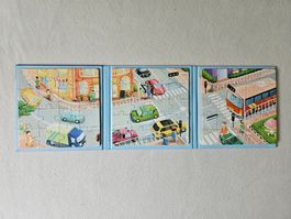 Set 3 Puzzle Magnet Fahrzeuge 16 / 20 / 25 Teile