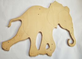 Garderoben-Holzdekoration „Elefant“ zur kreativen Verwendung