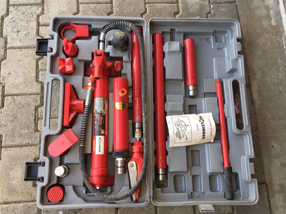 10 Tonnen Hydraulik Ausbeul Set - Profi Karosserie Richtwerkzeug Für Pkw Und Lkw