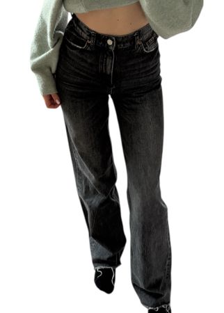 Zara Jeans Grau Wide Leg High Waist, Gr. 34, Neuwertig!