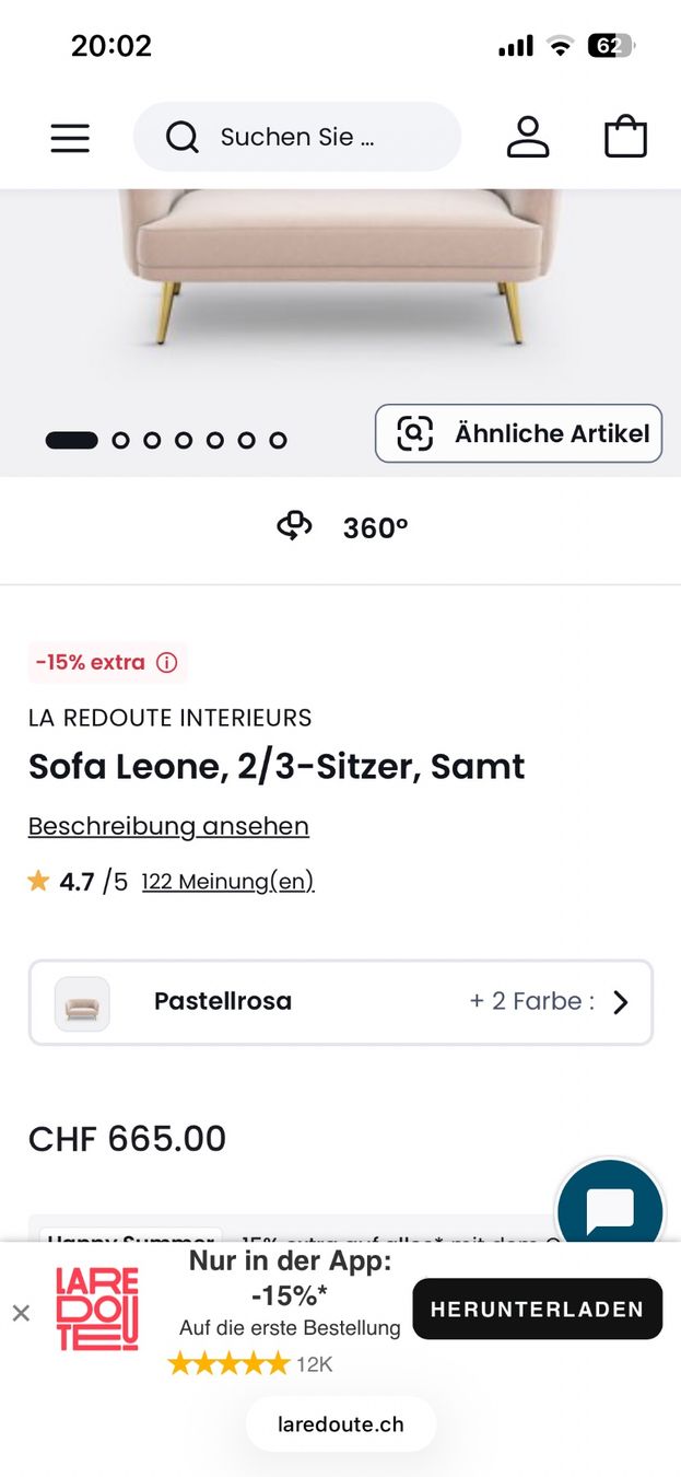 La Redoute Divani: Lovely sofa 2 seater. – Usato da Glattbrugg venduto da suz_8xg5 2