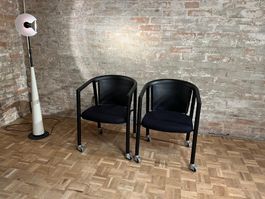 2× Original Flexform Mixer Sessel – Vintage 80er – Schwarz