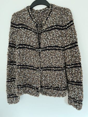 Strickjacke Damen braun gemustert