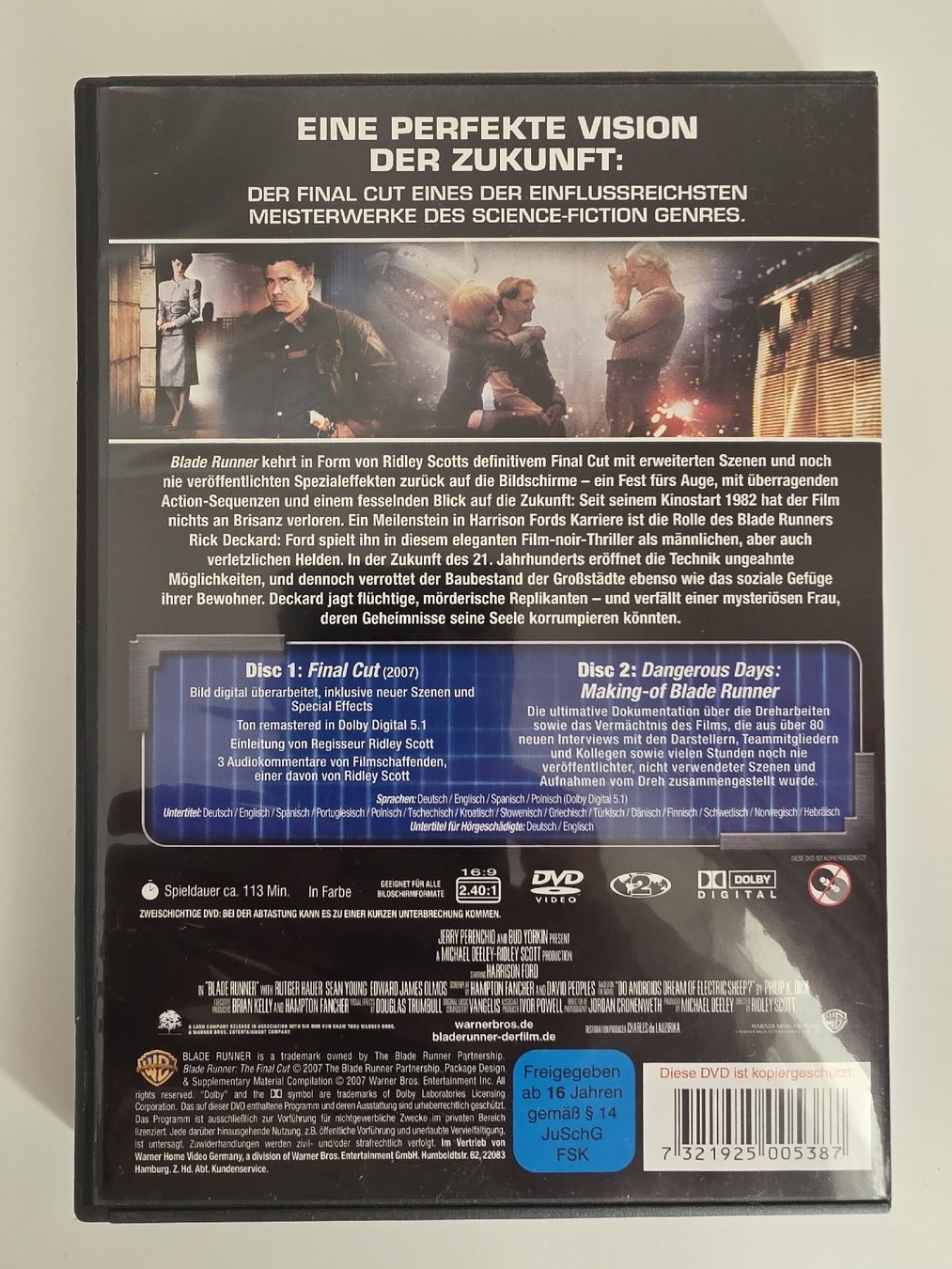 Tutti i DVDs: Blade Runner Final Cut 2-Disc DVD Special Edition – Usato da Zürich venduto da TimZurich1 3