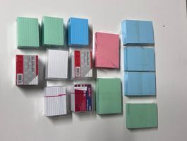 Karteikarten / Lernkarten alle neu, 14 Pack, div. Farben