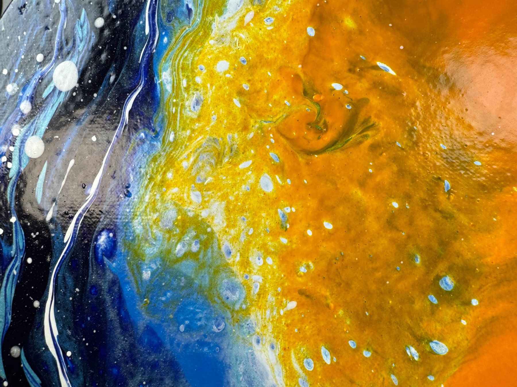 Dipinti: Acryl-Flüssigmalerei, kreisförmig – Usato da Schlieren venduto da MayaSheng1983 1
