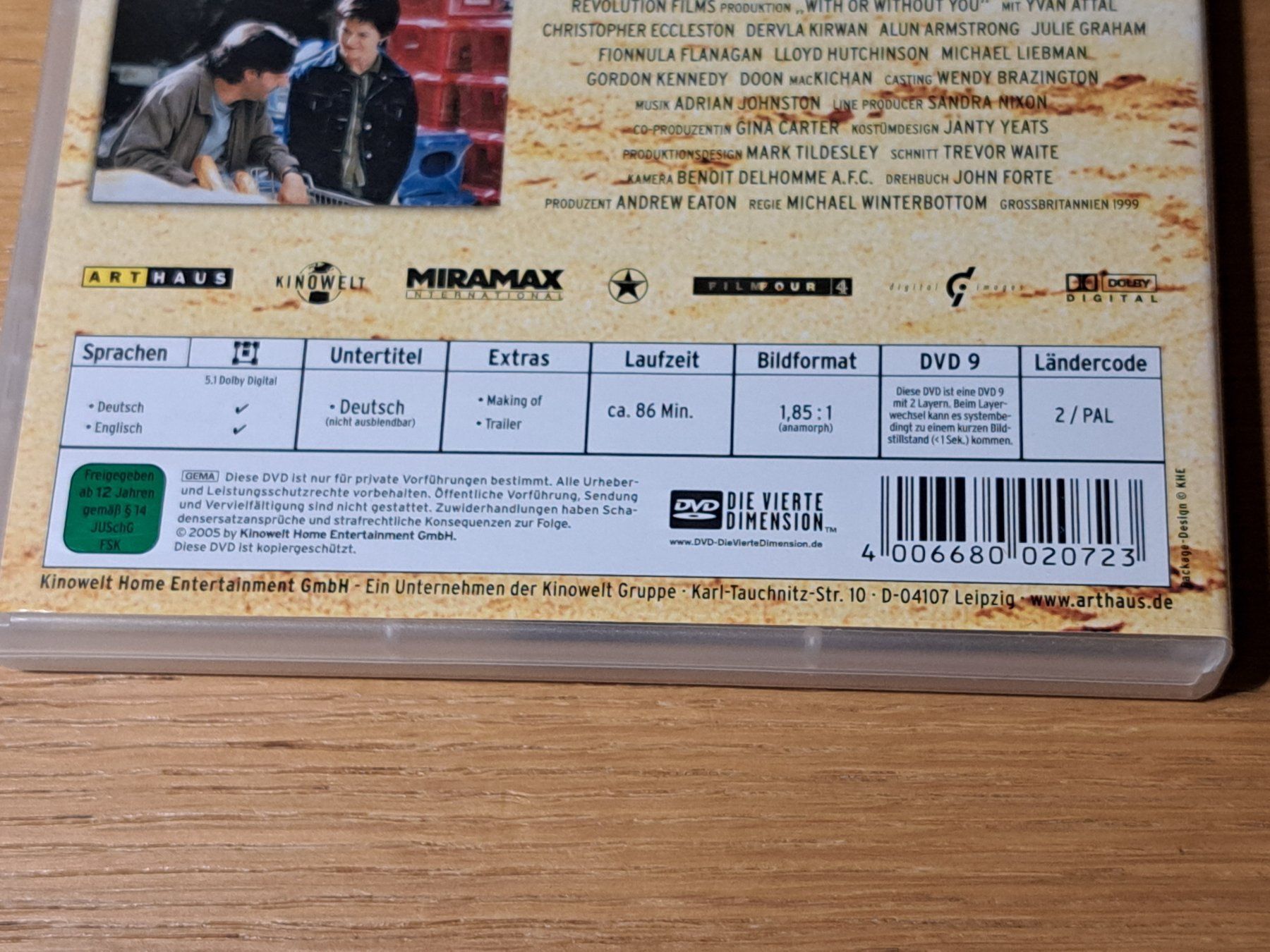 Tutti i DVDs: DVD With or without you,  Michael Winterbottom, 1999 – Usato da Unterseen venduto da Kanica 4