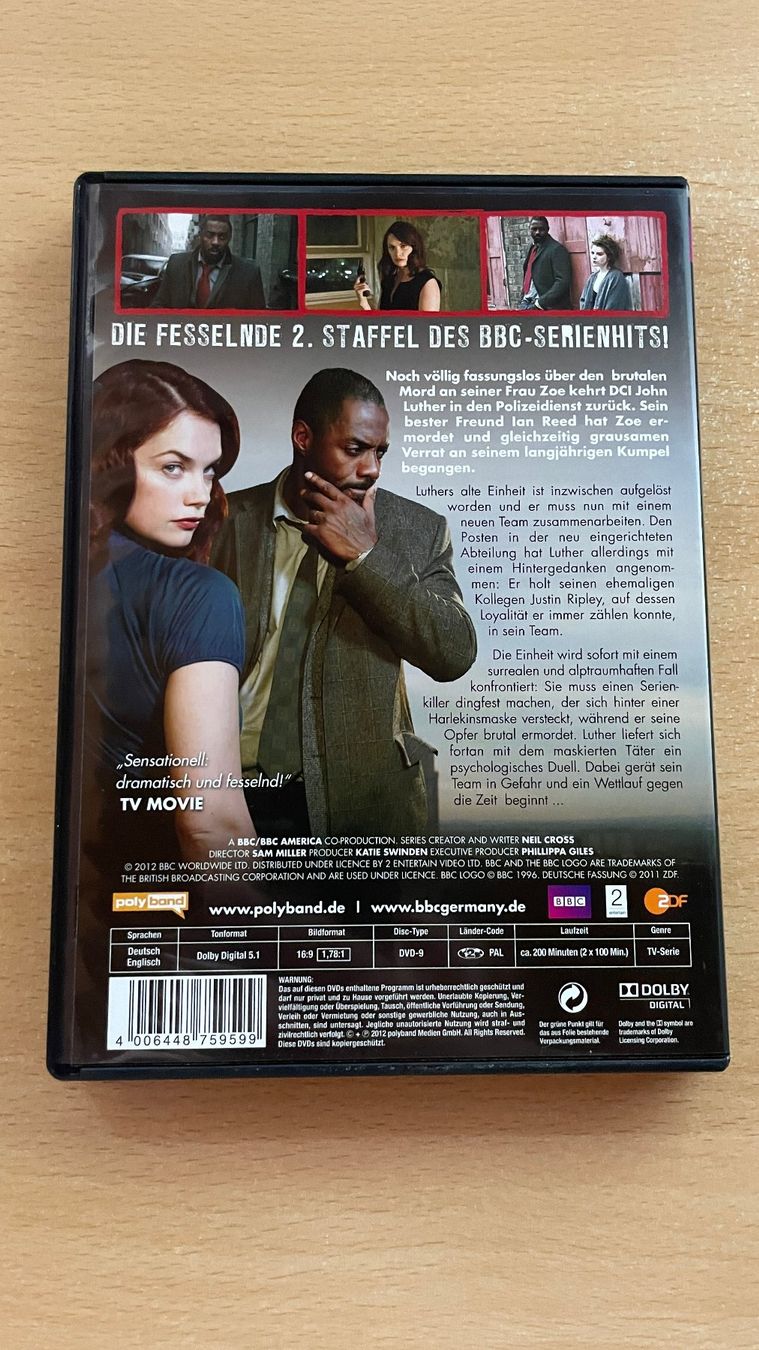Tutti i DVDs: Luther - Staffel 2 – Usato da Glattfelden venduto da cybermaxx 1