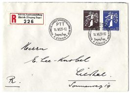 1939 Landi-Marken it. Nr. 237+239 auf R-Brief, Landi-Stempel