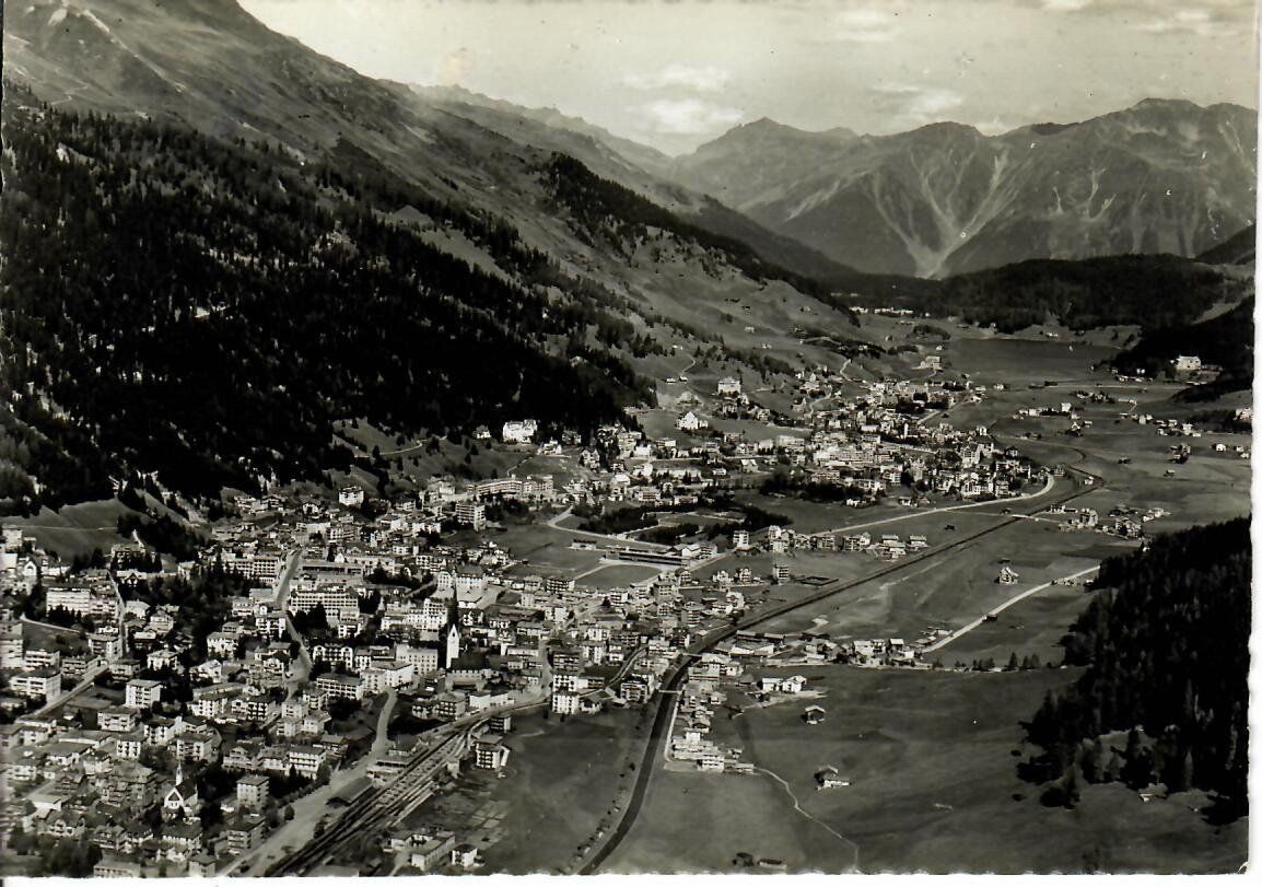 Cartoline postali: Fliegeraufnahme Davos – Usato da Hochdorf venduto da Ziegel-16