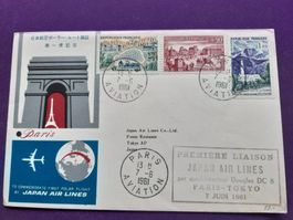 Erstflugbrief PARIS - TOKYO, 7.Juin 1961