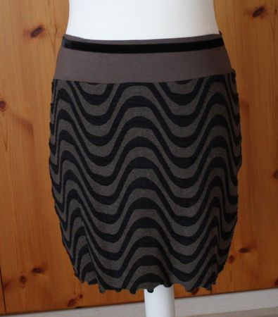 Jupe Rock Trikotrock  schwarz -  dunkelbeige Gr. L