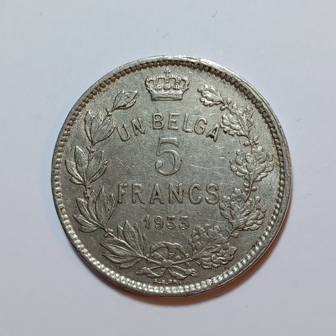 Tutti le monete: 5 Francs 1933 Belgien – Usato da Pfäffikon ZH venduto da Welt_Muenzen 1